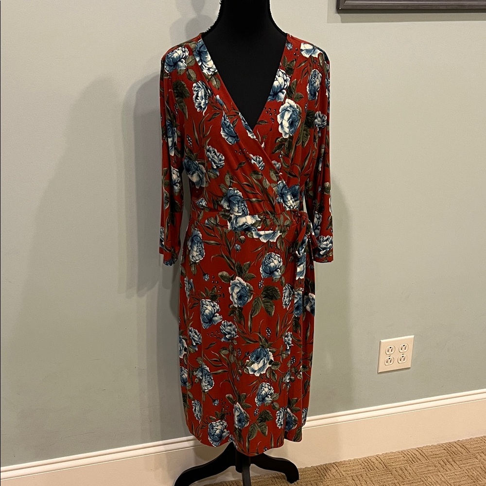 Kaileigh Red Floral Midi Dress
